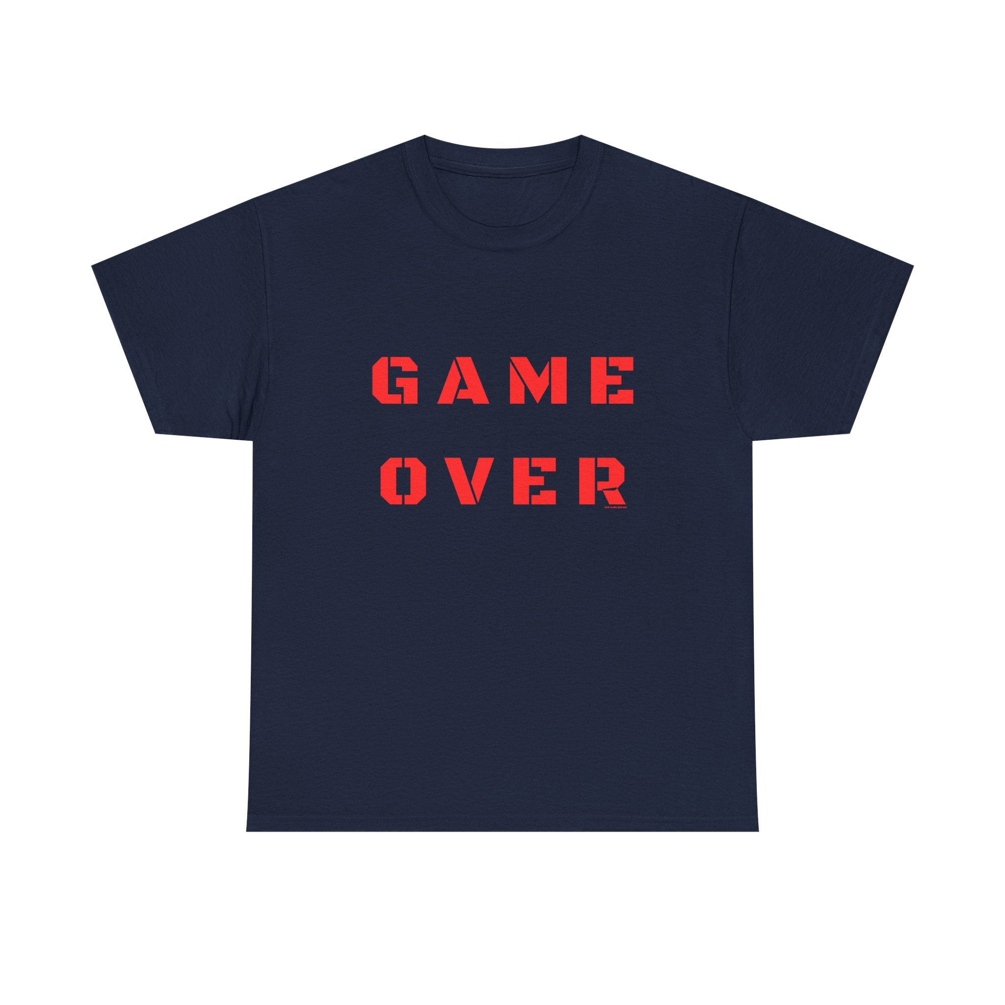 Game Over Printed T-Shirt 100% Cotton Novelty Gamer Tee Gift Navy