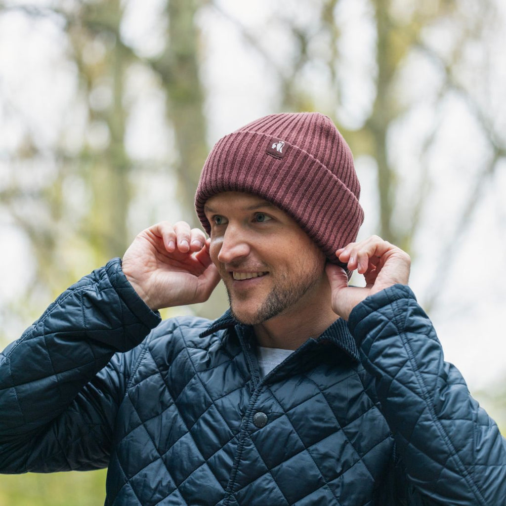 Organic Cotton Beanie - Burgundy