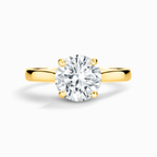 2 ct Round Solitaire Moissanite Engagement Ring in 18k Gold Vermeil