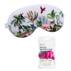 Satin Sleep Mask - Jungle Print Sleep Mask & Pink Earplugs