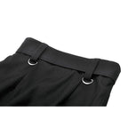 Dark in Love Chain Belt Layered Goth Skirt in Black