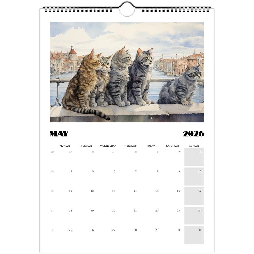 🐾 Venetian Cats 2026 Wall Calendar – A Year of Feline Magic in Venice