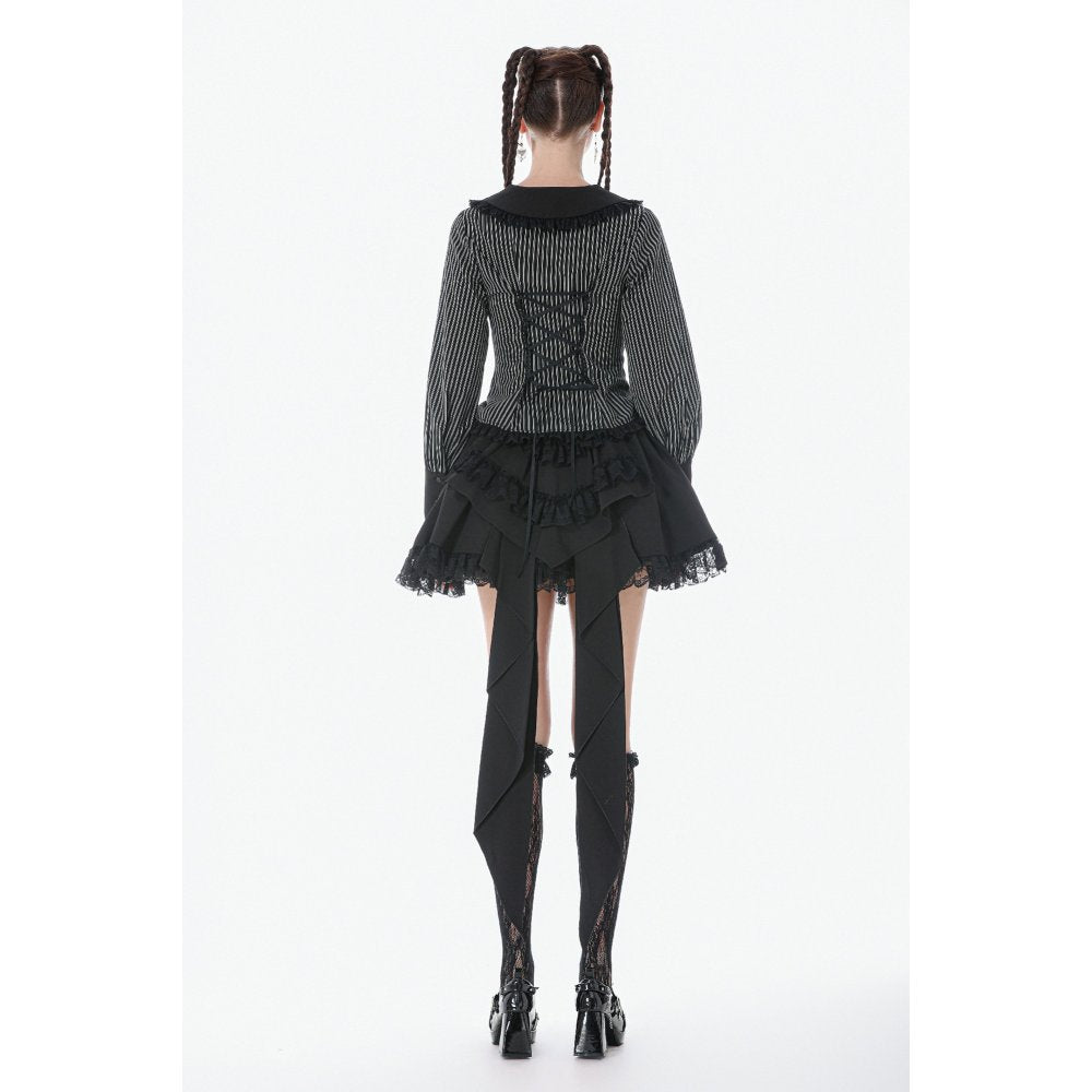Dark in Love Gothic Peter Pan Collar Lace Shirt