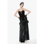 Dark in Love Morrigan Velvet & Lace Chain-Detail Top