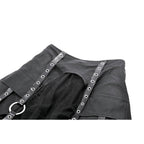 Dark in Love Belladonna Mesh Buckled Goth Skirt in Black