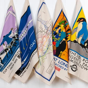 Rex Cotton tea towel - TfL Heritage Tube Map