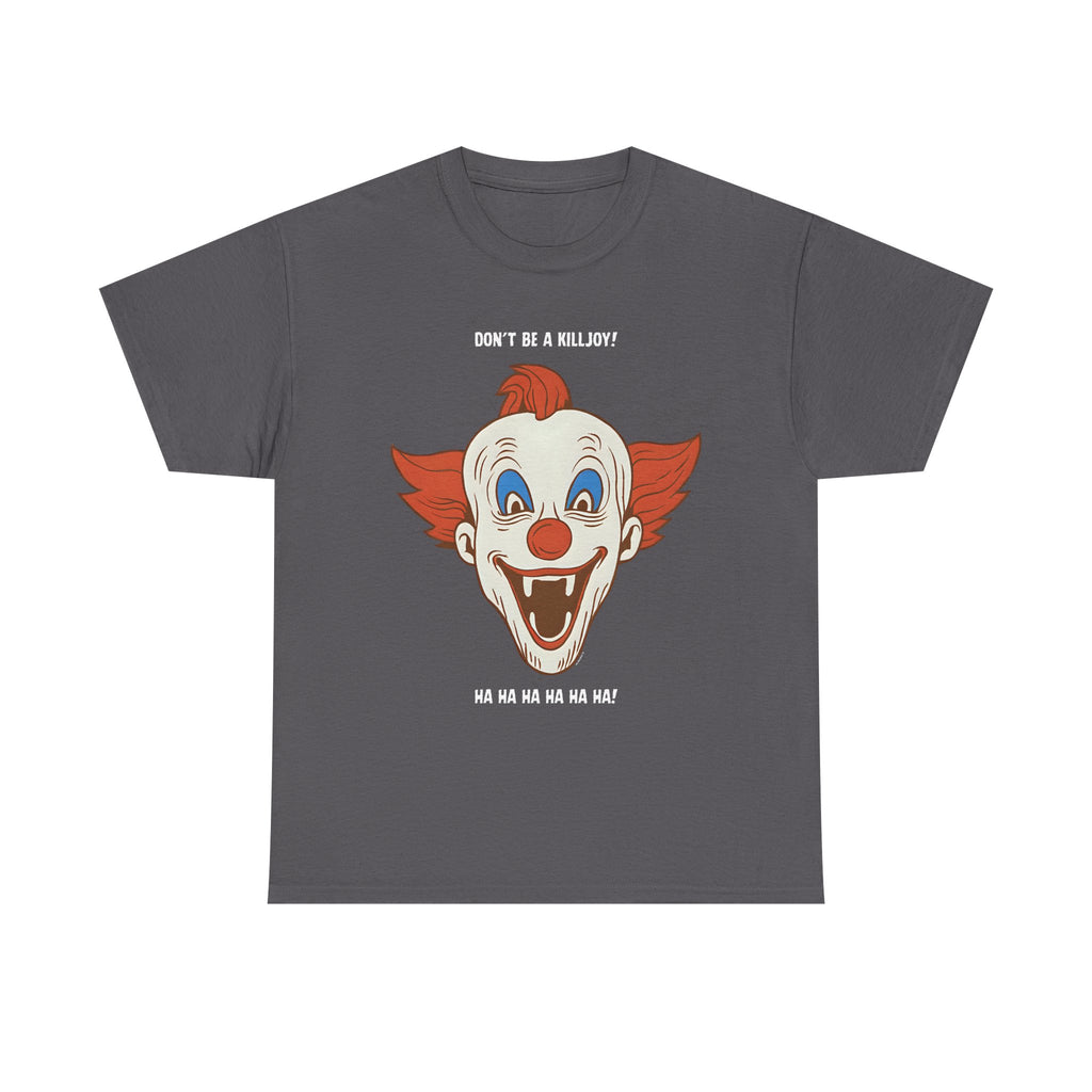 Killjoy Clown Novelty Printed T-Shirt 100% Cotton Retro Halloween Tee Charcoal