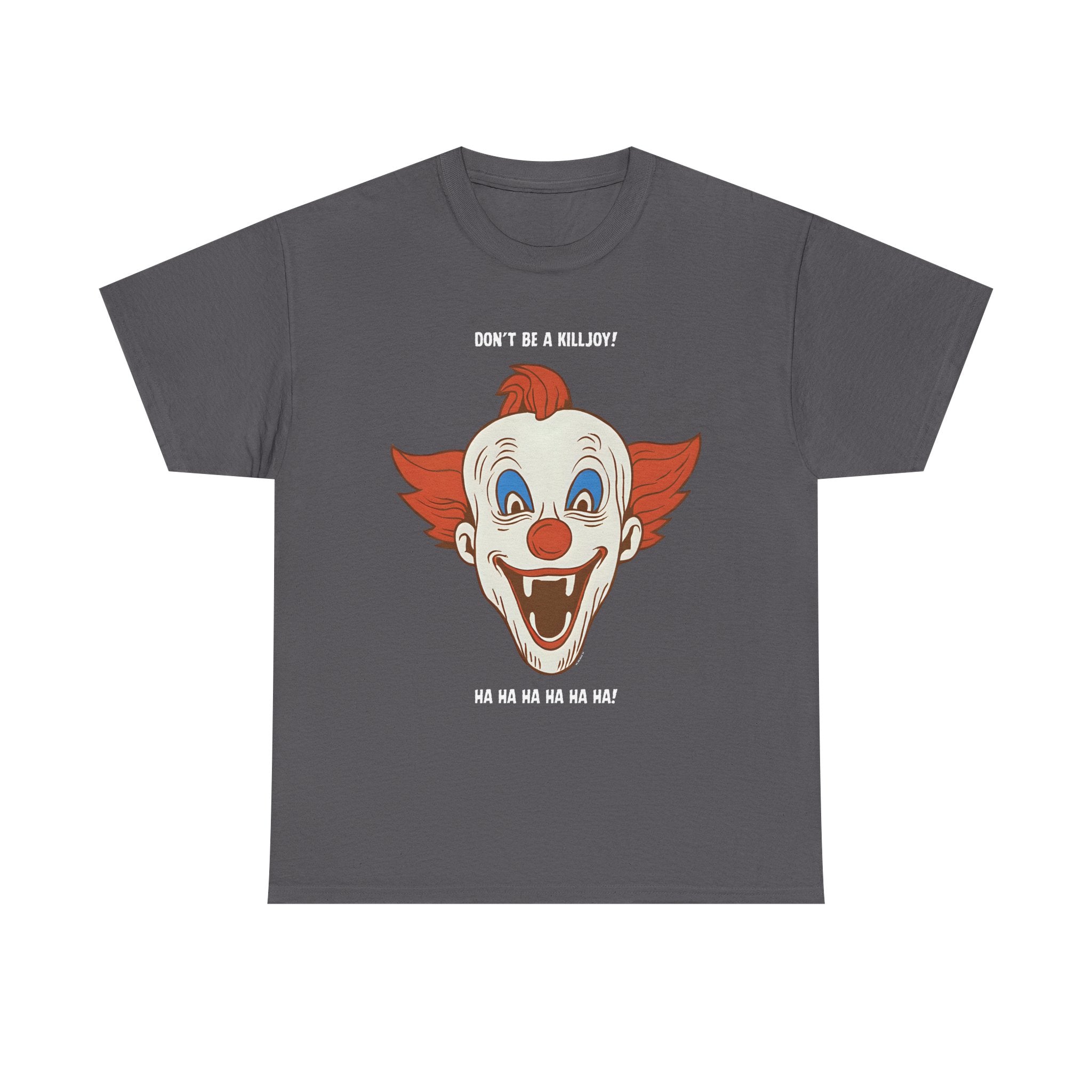 Killjoy Clown Novelty Printed T-Shirt 100% Cotton Retro Halloween Tee Charcoal