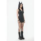Dark In Love Salem Striped Cat Ear Hoodie Dress