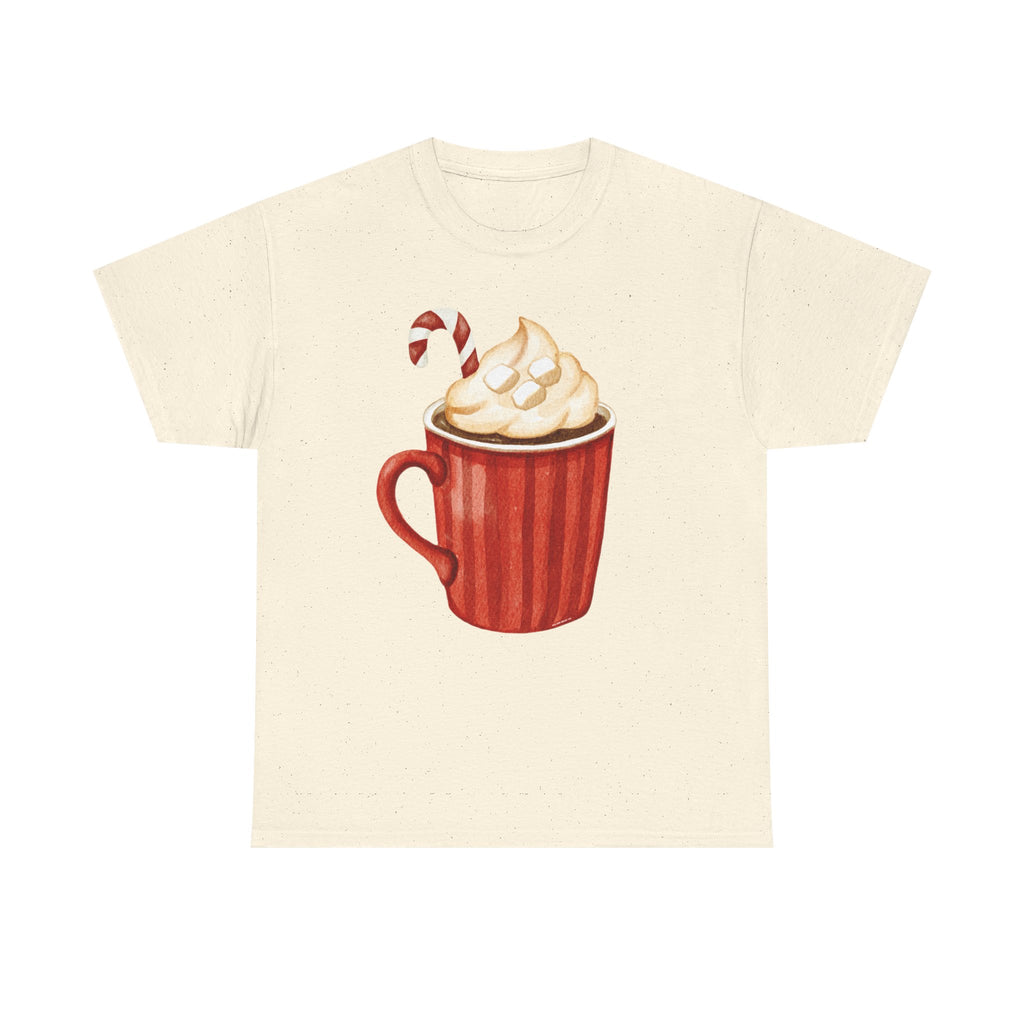 Giant Christmas Latte Printed T-Shirt 100% Cotton Novelty Coffee Xmas Tee Gift Natural