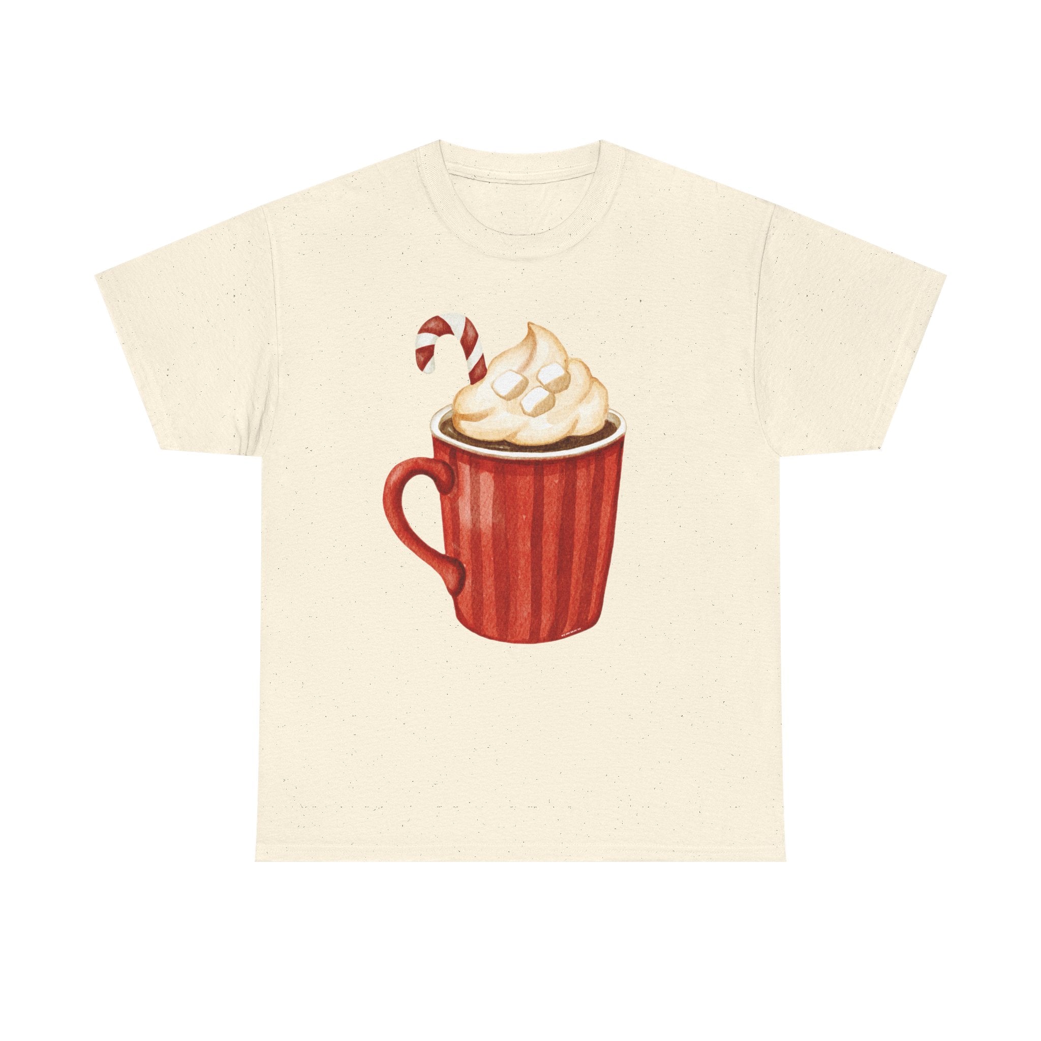 Giant Christmas Latte Printed T-Shirt 100% Cotton Novelty Coffee Xmas Tee Gift Natural