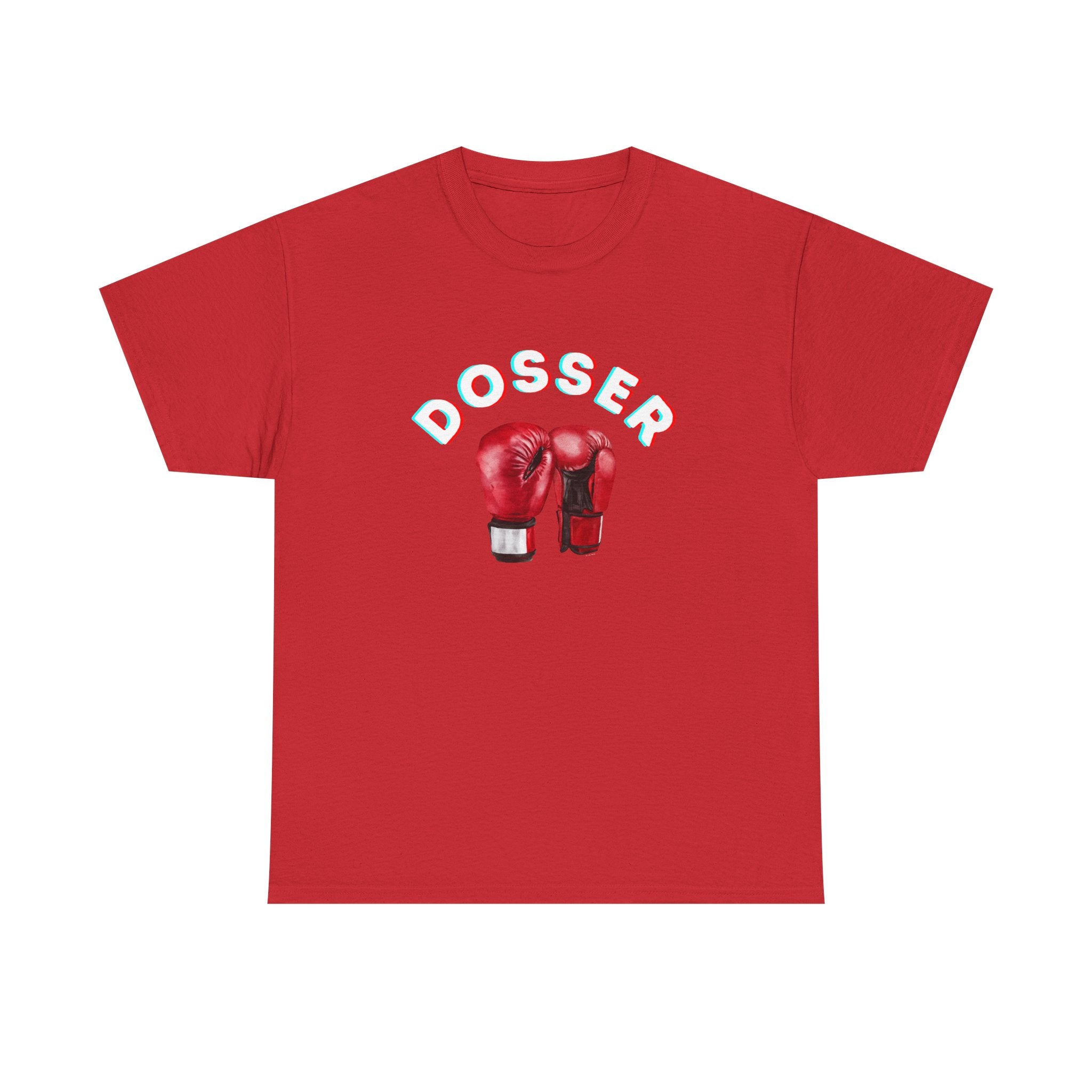 Dosser Boxing Printed T-Shirt 100% Cotton Novelty Quote Motivation Boxing Gloves Sports Tee Gift Red