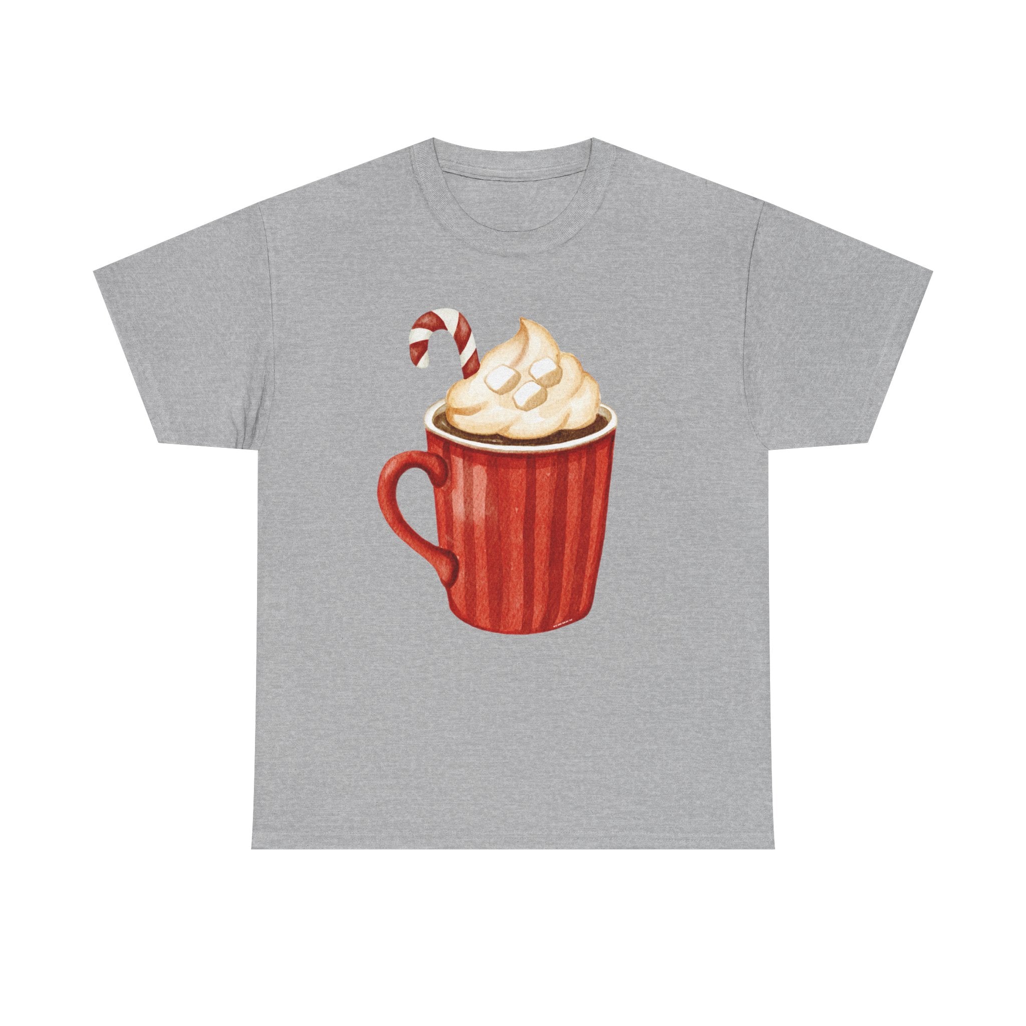 Giant Christmas Latte Printed T-Shirt 100% Cotton Novelty Coffee Xmas Tee Gift Sport Grey