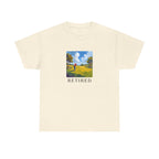 Retired Golf Printed T-Shirt 100% Cotton Novelty Grandad Retirement Golfer Tee Gift Natural