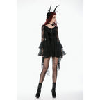 Dark in Love Classic Gothic Velvet & Lace Embroidered Dress