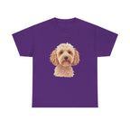 Light Cockapoo Printed T-Shirt 100% Cotton Novelty Cute Dog Tee Gift Purple