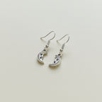 Face Moon Charm Drop Earrings