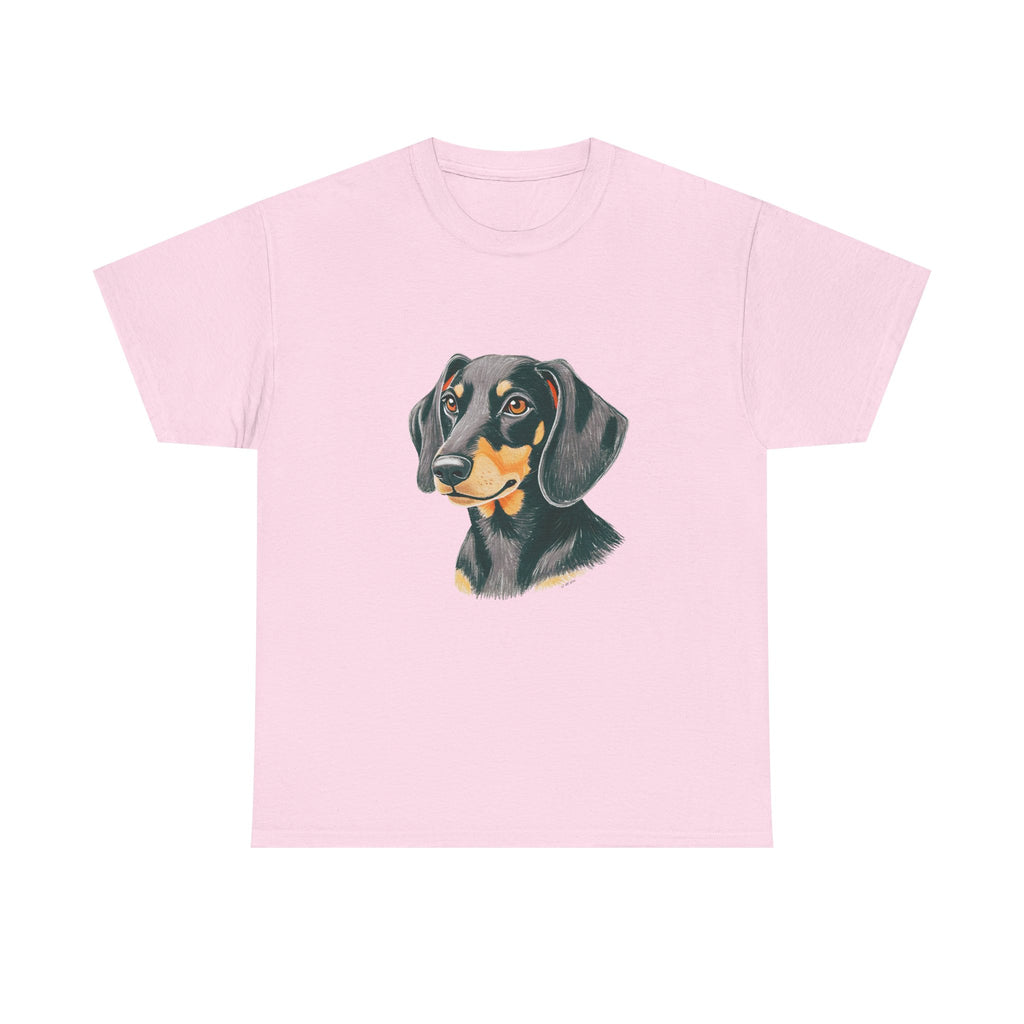 Dachsund Sausage Dog Printed T-Shirt 100% Cotton Novelty Cute Dog Tee Gift Light Pink