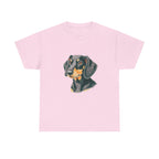 Dachsund Sausage Dog Printed T-Shirt 100% Cotton Novelty Cute Dog Tee Gift Light Pink