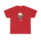 Laughing Skull Printed T-Shirt 100% Cotton Novelty Scary Halloween Tee Red