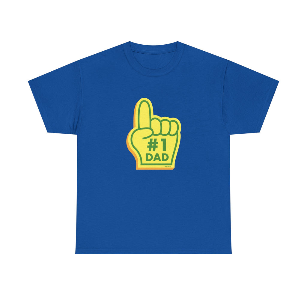Novelty #1 Dad Hand Printed T-Shirt 100% Cotton Retro Dad Tee Birthday Father's Day Gift Royal
