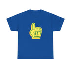 Novelty #1 Dad Hand Printed T-Shirt 100% Cotton Retro Dad Tee Birthday Father's Day Gift Royal