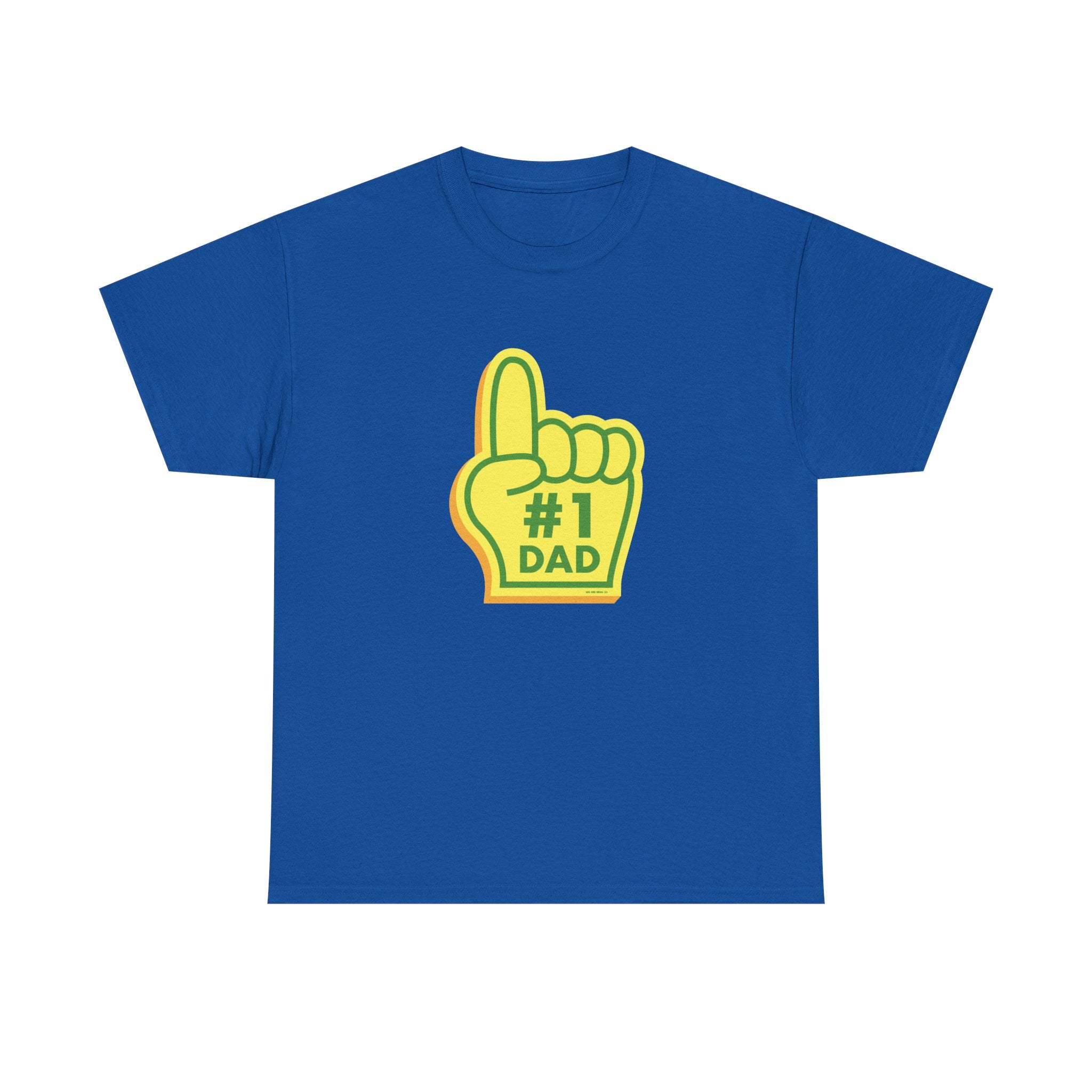 Novelty #1 Dad Hand Printed T-Shirt 100% Cotton Retro Dad Tee Birthday Father's Day Gift Royal