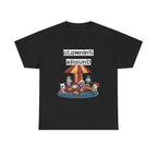 Clowning Around Novelty Printed T-Shirt 100% Cotton Weird Clown Merry Go Round Halloween Tee Black