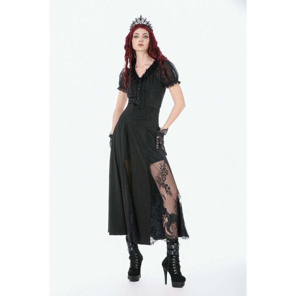 Dark in Love Elegant Gothic Long Skirt