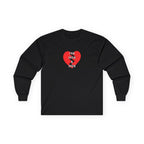 For Ever & Ever Broken Heart Long Sleeve Tee 100% Cotton Retro Heart T-Shirt Emo Goth Alternative Gift Black