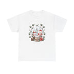 Christmas Snow Globe Printed T-Shirt 100% Cotton Novelty Santa Snowman Xmas Tee Gift White
