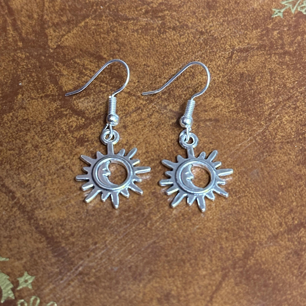 Moon Star Charm Drop Earrings