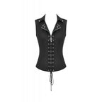 Dark in Love Punk Studded Lace Up Corset Vest