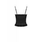 Dark in Love Black Lace Court Lace-Up Camisole