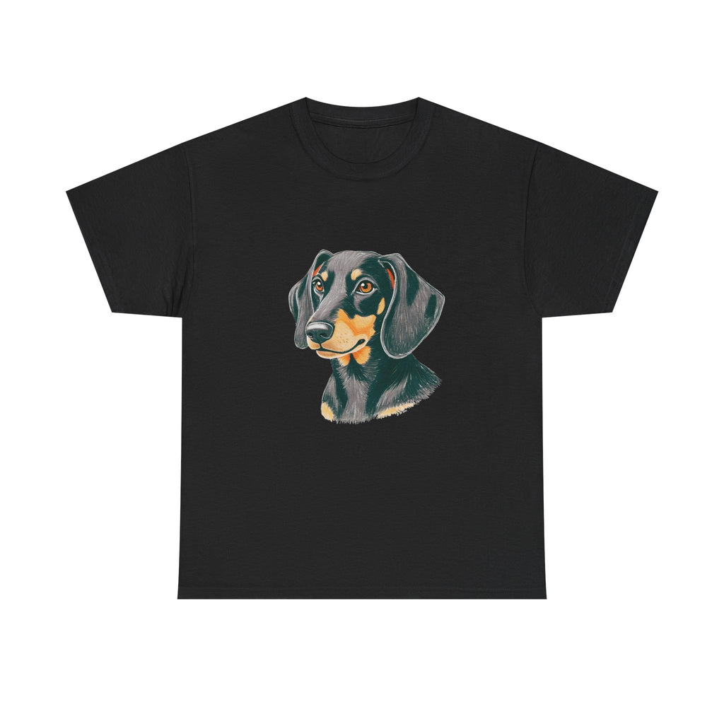 Dachsund Sausage Dog Printed T-Shirt 100% Cotton Novelty Cute Dog Tee Gift Black