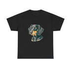 Dachsund Sausage Dog Printed T-Shirt 100% Cotton Novelty Cute Dog Tee Gift Black
