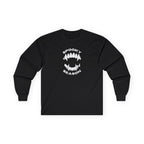 Spooky Season Long Sleeve Tee 100% Cotton Scary Vampire Teeth Halloween T-Shirt Gift Black