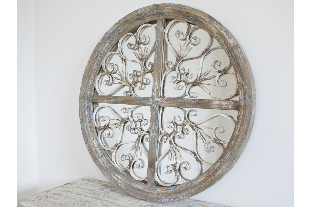Round Rustic Mirror