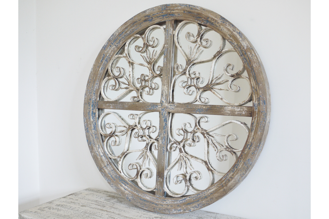 Round Rustic Mirror