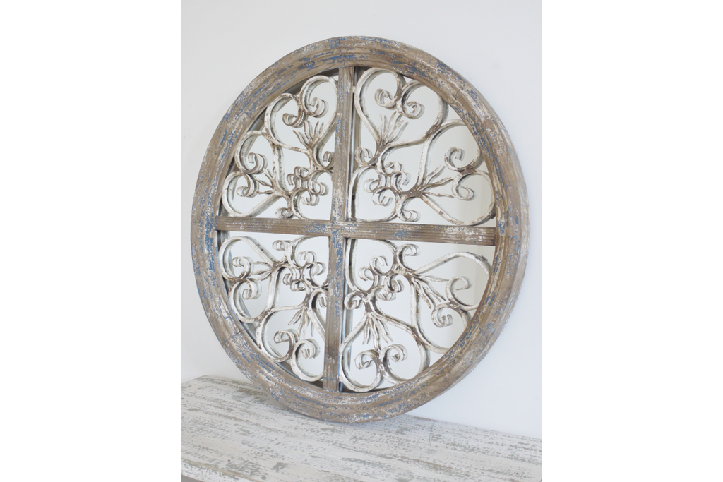 Round Rustic Mirror