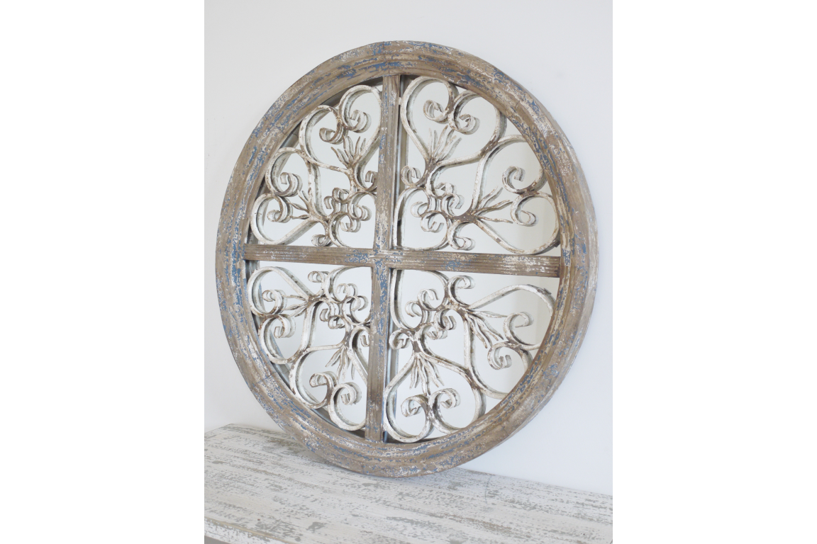 Round Rustic Mirror