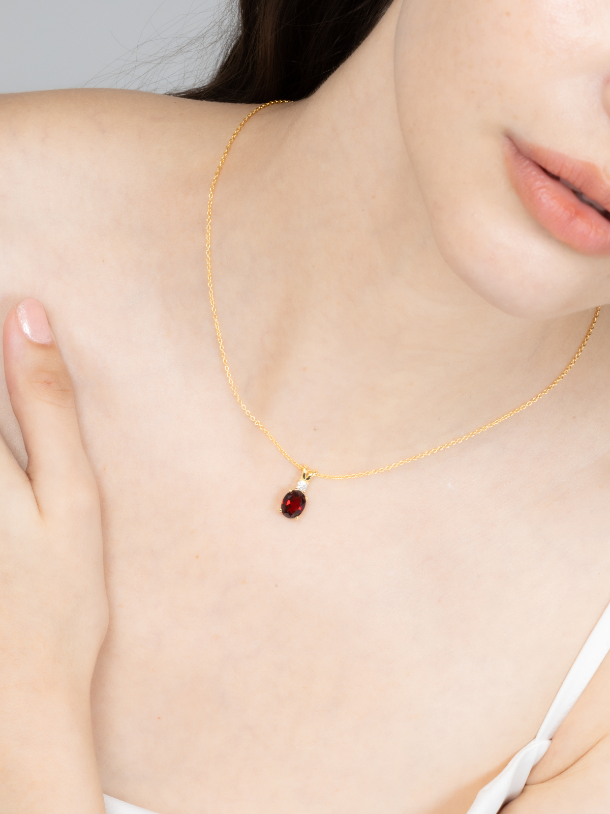 Complete Set - Garnet Jewellery Set in 18k Gold Vermeil