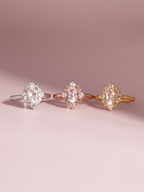 Pink Morganite Halo Ring in 18k Gold Vermeil