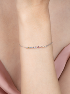 Pastel Rainbow Gemstone Bracelet in Sterling Silver