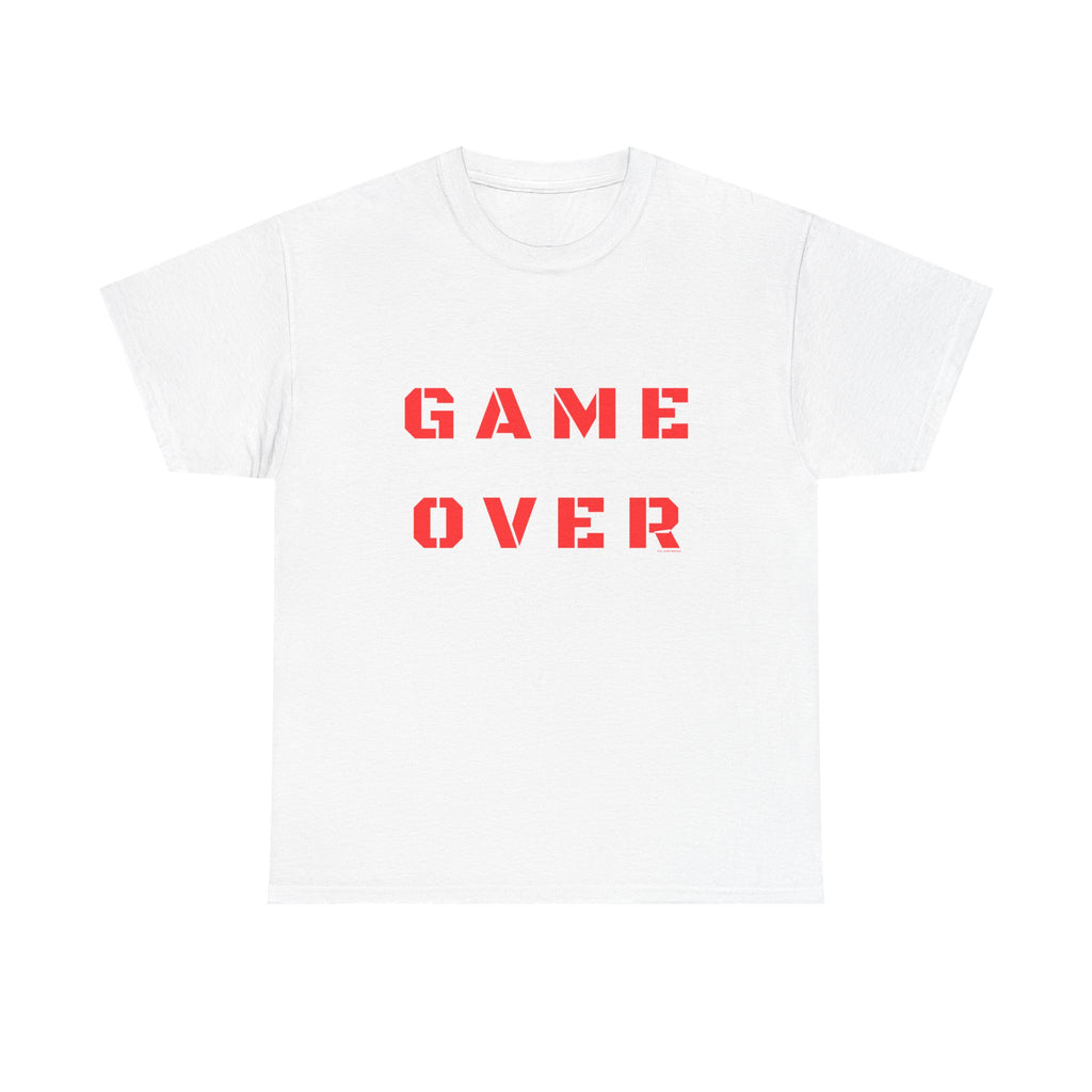 Game Over Printed T-Shirt 100% Cotton Novelty Gamer Tee Gift White