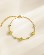 Emerald & Peridot Bracelet in 18k Gold Vermeil