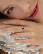 Garnet Five Stone Ring in 18k Gold Vermeil