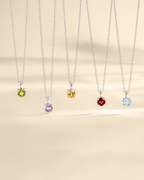 Sky Blue Topaz Solitaire Pendant Necklace in Sterling Silver