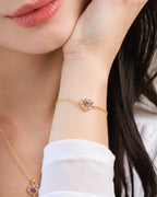 Purple Heart Lavender Amethyst Jewellery Set in 18k Gold Vermeil