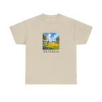 Retired Golf Printed T-Shirt 100% Cotton Novelty Grandad Retirement Golfer Tee Gift Sand